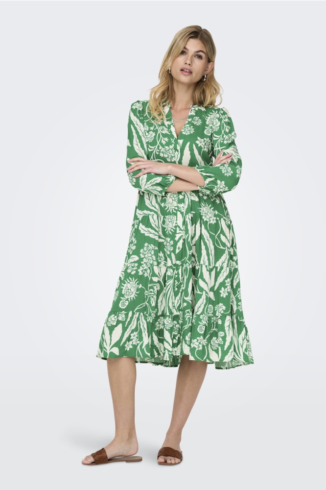 ONLMILANA 7/8 DRESS WVN NOOS 15308233 JELLY BEAN/ LOTTA FLOWER